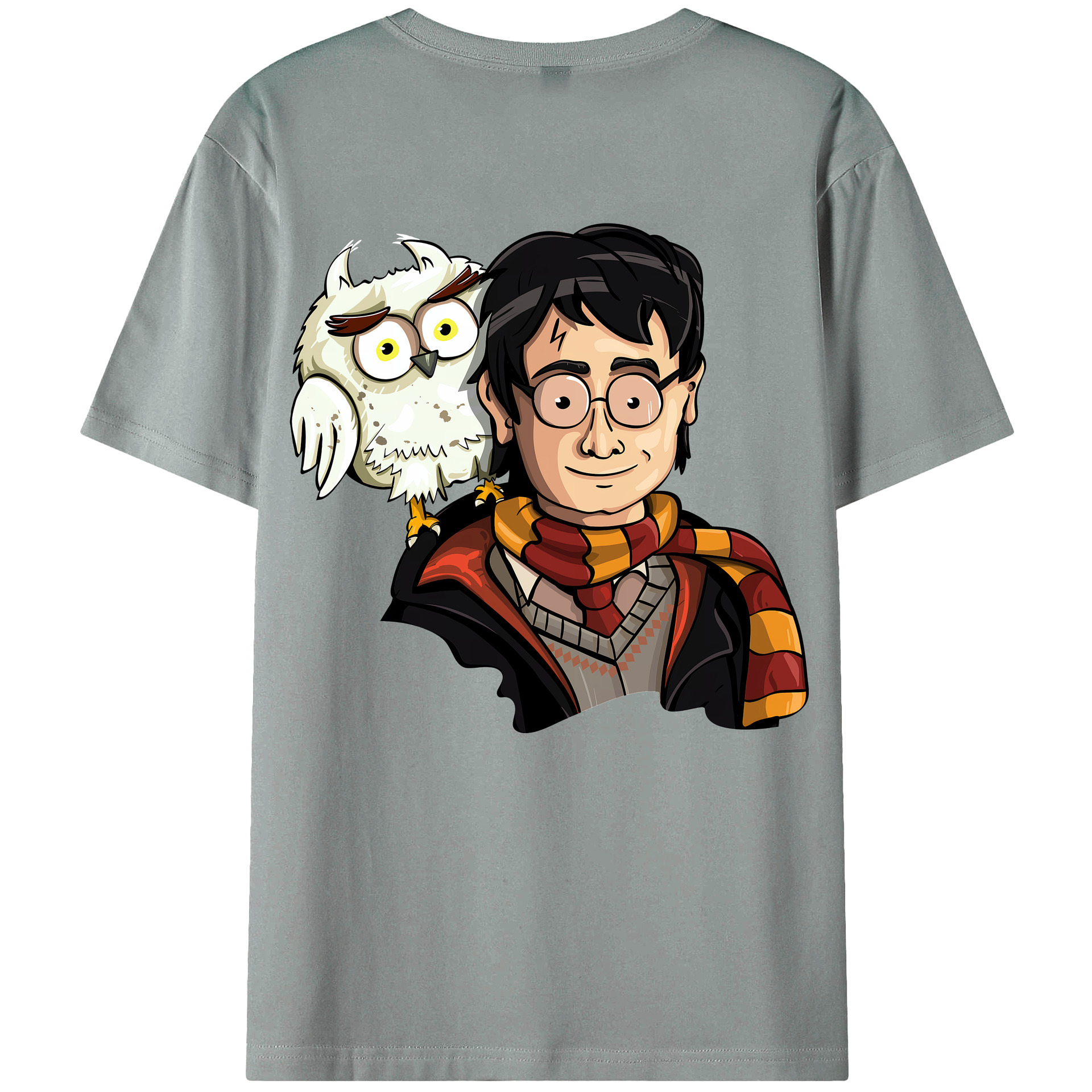 （画像用） Harry Potter ハリー・ポッターシリーズ 綿100％ メンズ半袖Tシャツ（バックプリント） 通気性